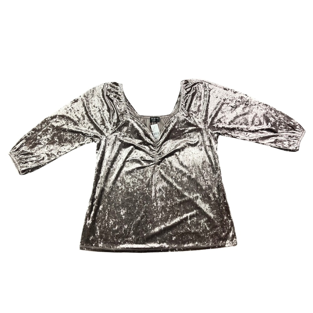 Lane Bryant Taupe Crushed Velvet Sweetheart Neck Blouse 14/16 Holiday Top